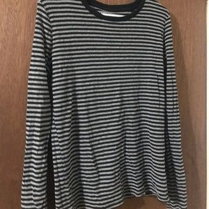 Long sleeved black and gray T-shirt